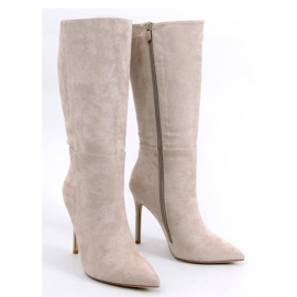 Botas stiletto clásicas de ante Marissa Khaki - Inello beige 1