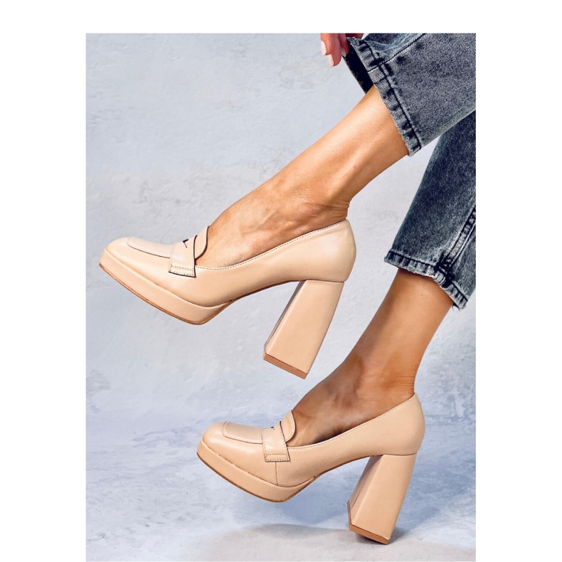 Mocasines tacón Entee nude - Inello beige 2