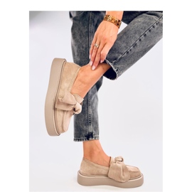 Tempelton Mocasines ante caqui con lazo - Inello beige 4