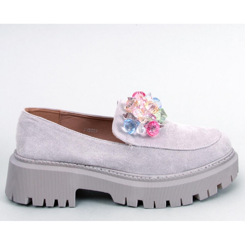 Mocasines plataforma con piedras Stefani Gris - Inello 1