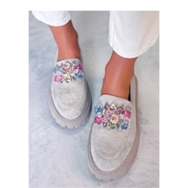 Mocasines plataforma con piedras Stefani Gris - Inello 3