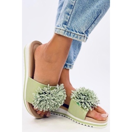 Sandalia Mules cuña flores Ragnes Verde Claro - Inello 1 Sandalia Mules cuña flores Ragnes Verde Claro - Inello 1