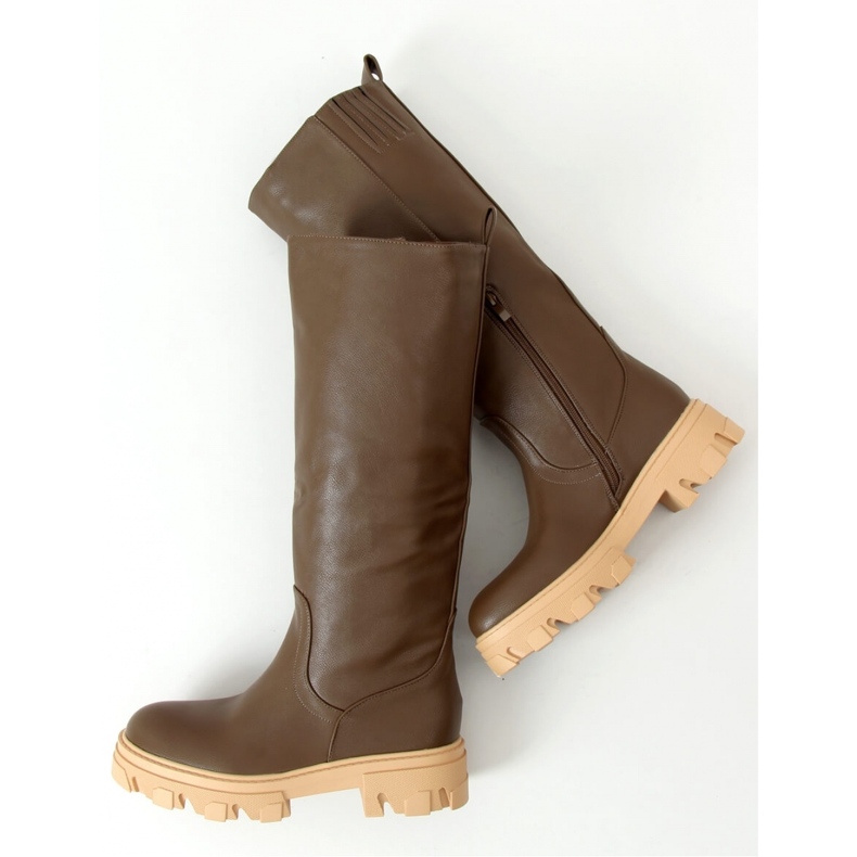 Botas caqui QT21P Army Green con suela gruesa - Inello verde 1 Botas caqui QT21P Army Green con suela gruesa - Inello verde 1