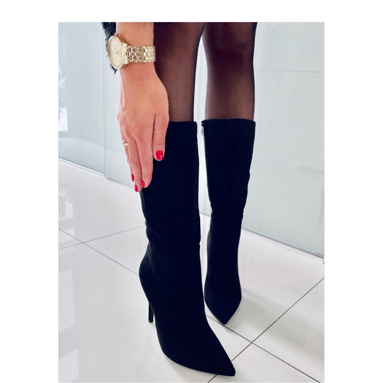 Botas stiletto clásicas de ante Marissa Negro - Inello 1