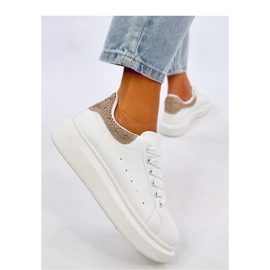 Deportivas Parkss BLANCO/ORO con plataforma y pedrería - Inello 3