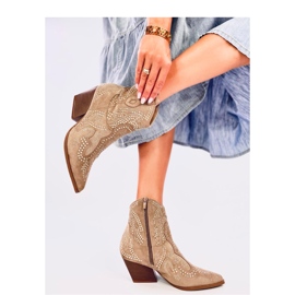 Lorenzo Botas cowboy caqui con piedras - Inello beige 2
