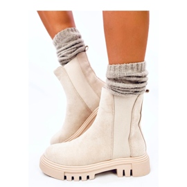 Swanson Botas Chelsea altas beige - Inello 2