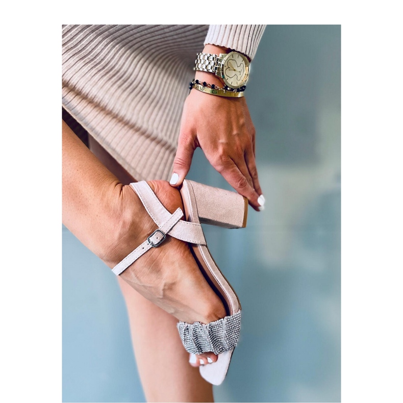 Sandalias tacón ancho Dash nude - Inello beige 2