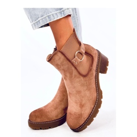 Botas Chelsea tacón bajo Airon Caqui - Inello marrón 2