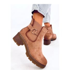 Botas Chelsea tacón bajo Airon Caqui - Inello marrón 3