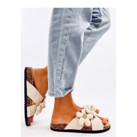 Sandalia Chanclas de corcho con cojín flores Charss Beige - Inello 2