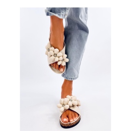 Sandalia Chanclas de corcho con cojín flores Charss Beige - Inello 3