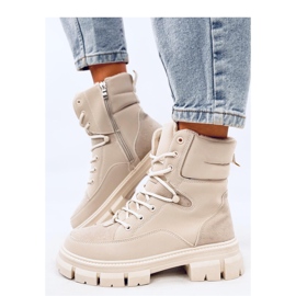 Torey Botines aislantes con cordones blancos - Inello beige 3