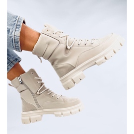 Torey Botines aislantes con cordones blancos - Inello beige 4