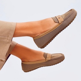 Mocasines de mujer suaves Yuriko Kaki - Inello beige 2