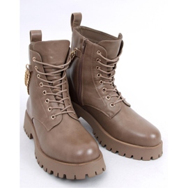 Kb9393 Botas bovver Tokyo Khaki con cadenas - Inello marrón 1 Kb9393 Botas bovver Tokyo Khaki con cadenas - Inello marrón 1
