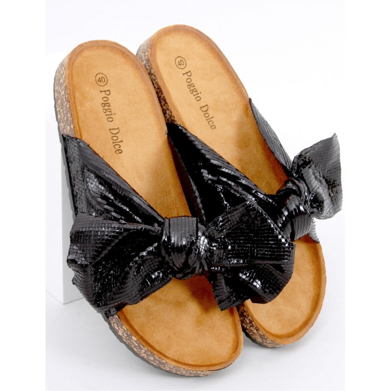 Sandalia Chanclas de corcho con lazo Amur Negro - Inello 1