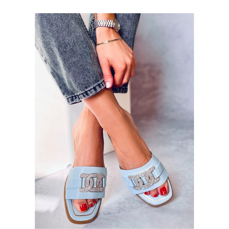 Sandalia chanclas Mille azul strass - Inello 1