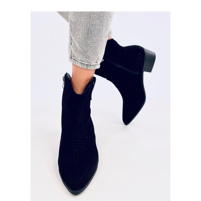 Botas cowboy mujer serraje Poirot Negro - Inello 2