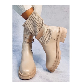 Botines Shaffer Caqui con parte superior elástica - Inello beige 3