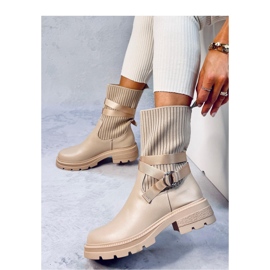 Botines Shaffer Caqui con parte superior elástica - Inello beige 4