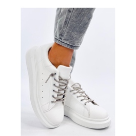 Deportivas con cordones de cristal Serie BLANCO/PLATA - Inello 1