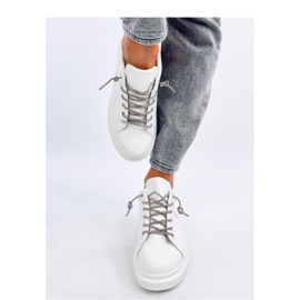 Deportivas con cordones de cristal Serie BLANCO/PLATA - Inello 3