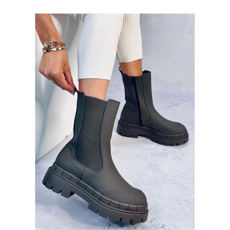 Botas Chelsea altas Faime Kaki - Inello verde 2