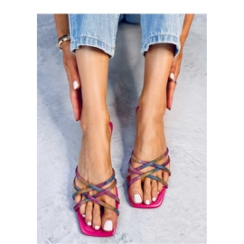 Sandalia Chanclas con pedrería Rexha Fucsia - Inello rosa 2