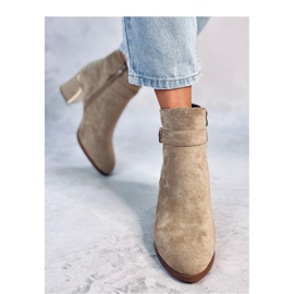 Botines elegantes de tacón Khalia Khaki - Inello beige 3