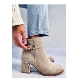 Botines elegantes de tacón Khalia Khaki - Inello beige 4