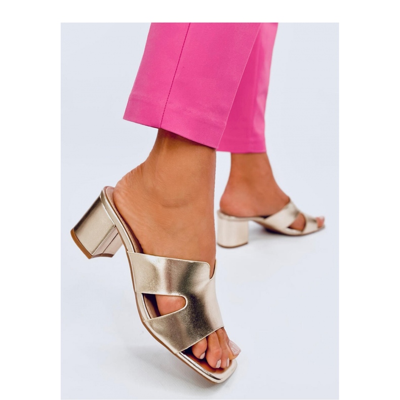 Sandalia chanclas tacón Vallon Gold - Inello amarillo 1