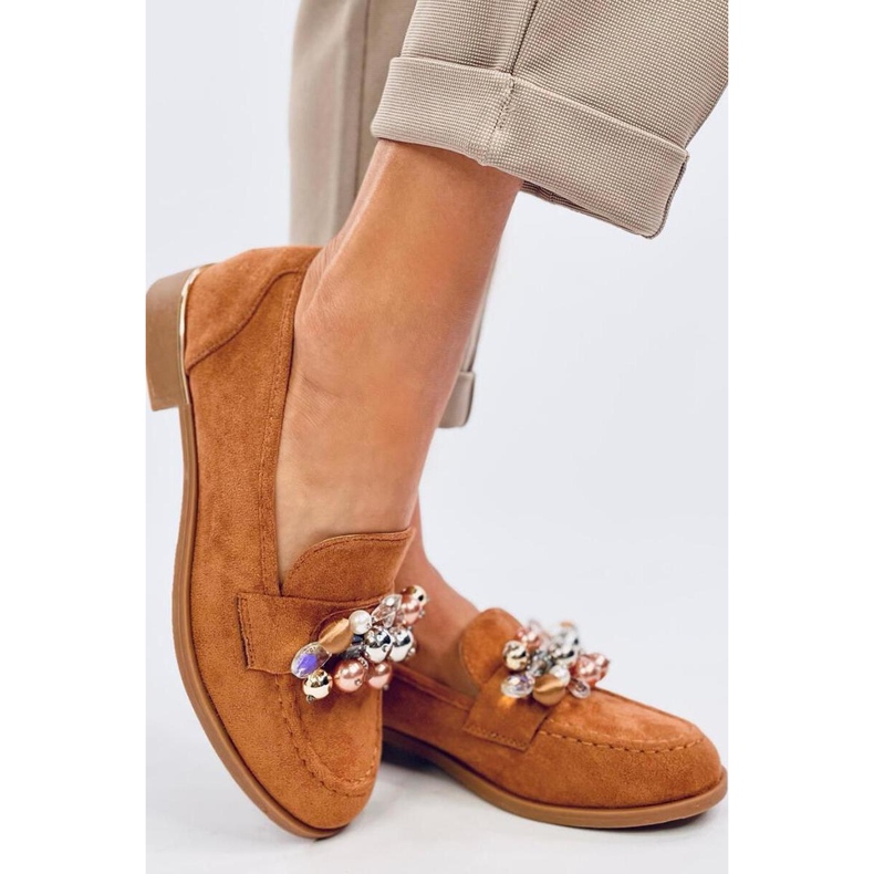 Anselme Mocasines Camel con piedras - Inello marrón 2