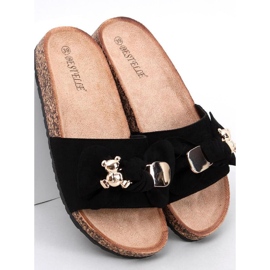 Loups Chanclas de corcho negras con osito - Inello negro 1