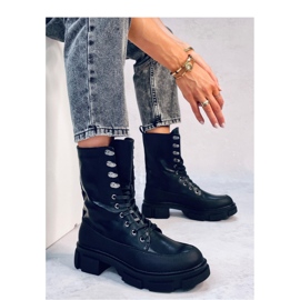 Bota bovver Dart negra con cordones - Inello negro 2