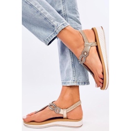 Sandalias chanclas con circonitas Harani Gold - Inello amarillo 2