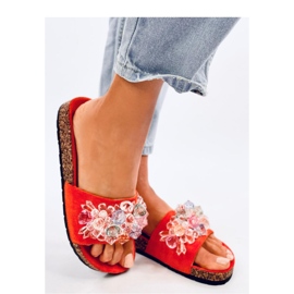 Sandalia Chanclas de corcho con piedras Maliv Naranja - Inello 2