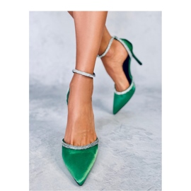 Salón stilettos Conway Green con pedrería - Inello verde 1 Salón stilettos Conway Green con pedrería - Inello verde 1