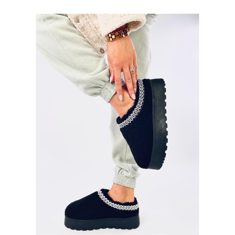 Botas de nieve cortas Lamb Black con piel de oveja - Inello negro 1