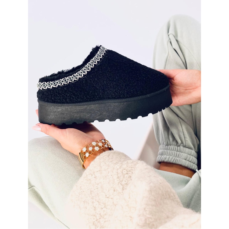 Botas de nieve cortas Lamb Black con piel de oveja - Inello negro 2