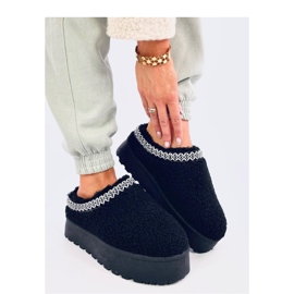 Botas de nieve cortas Lamb Black con piel de oveja - Inello negro 4