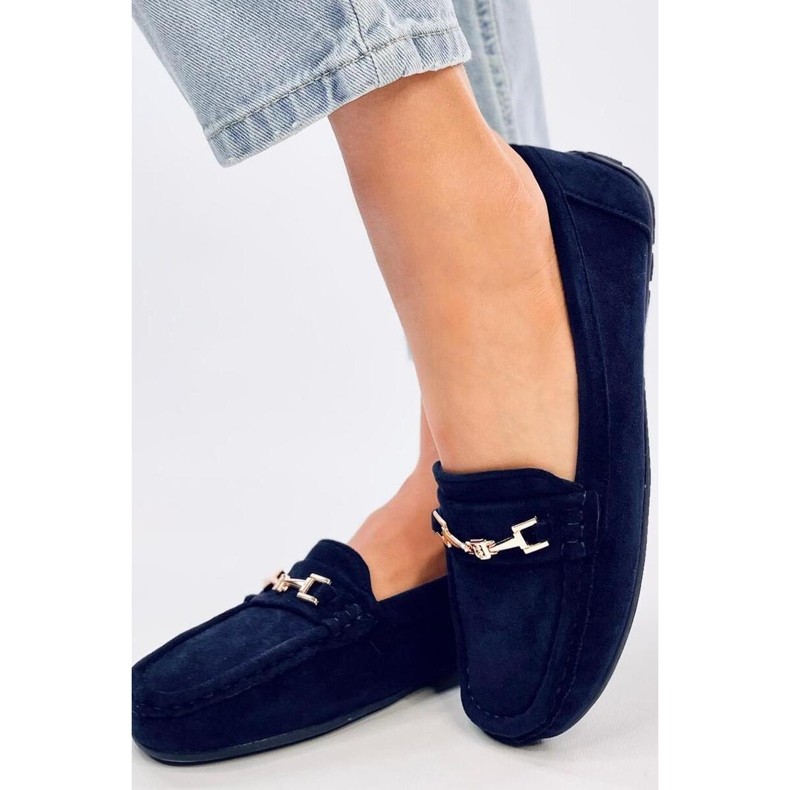 Mocasines mujer en ante Sourd Navy - Inello 2