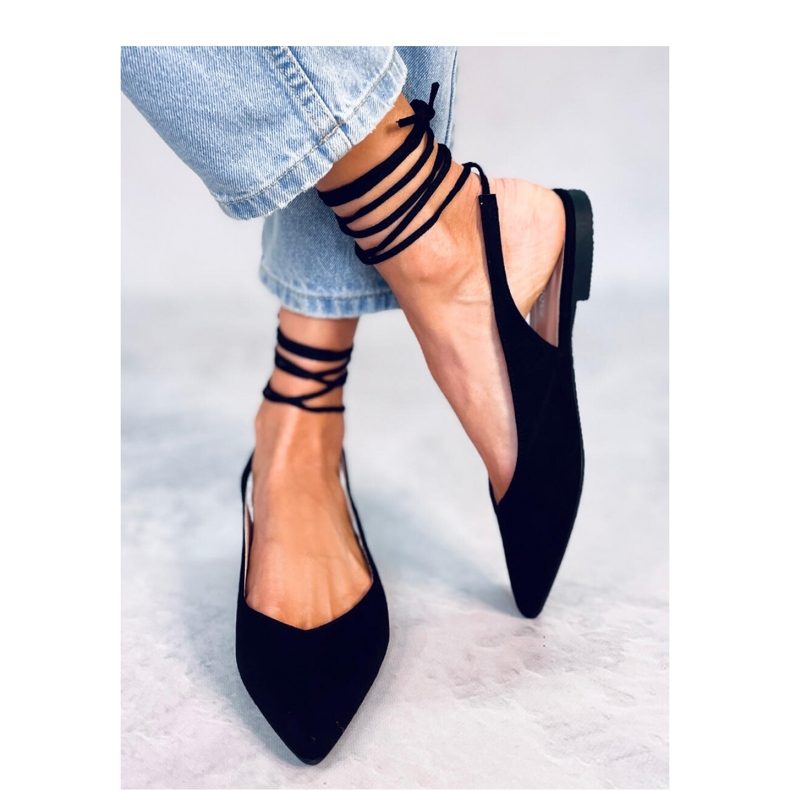 Dentoni Bailarinas negras con cordones - Inello negro 1 Dentoni Bailarinas negras con cordones - Inello negro 1