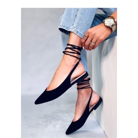 Dentoni Bailarinas negras con cordones - Inello negro 2