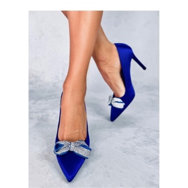 Trini Tacones de raso azul con lazo - Inello 2 Trini Tacones de raso azul con lazo - Inello 2