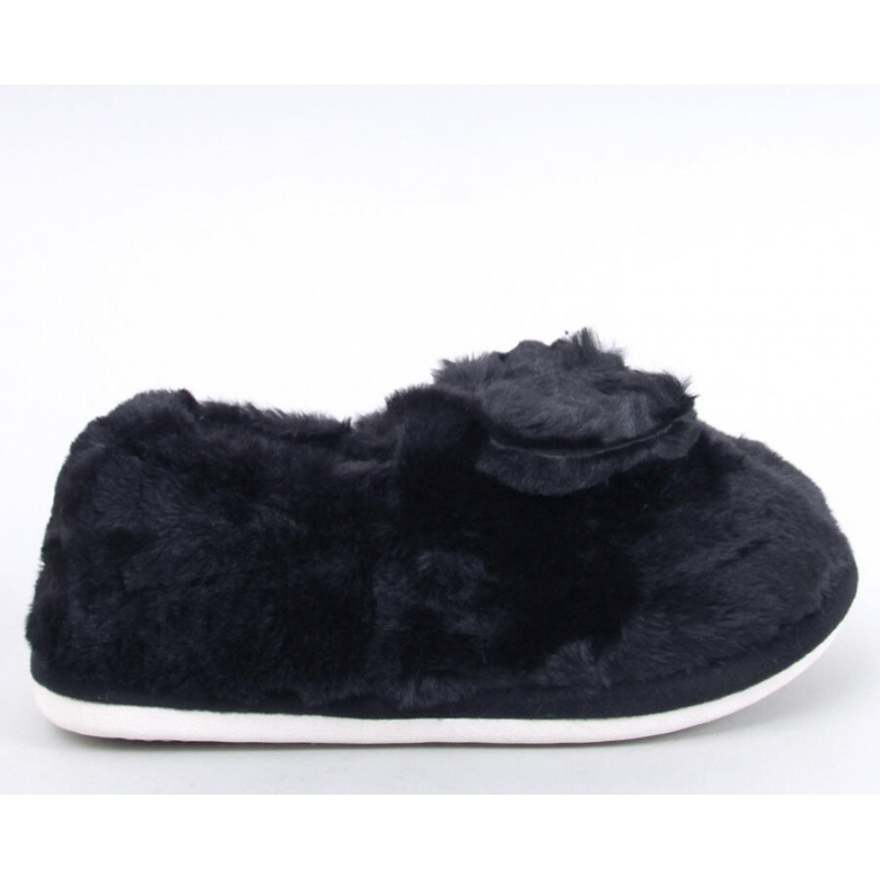 Pantuflas de pelo con lazo Emres Negro - Inello 1