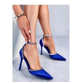Salón stilettos Conway azul con pedrería - Inello 1