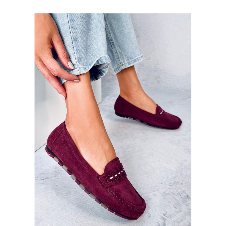 Mocasines de mujer Guerra Vino - Inello rojo 1