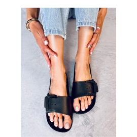 Sandalia Chanclas de goma con hebilla Romero Negro - Inello 1