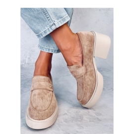 Mocasines tacón Coniff Caqui - Inello beige 2